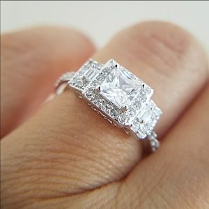 Sterling silver engagement ring Size 6